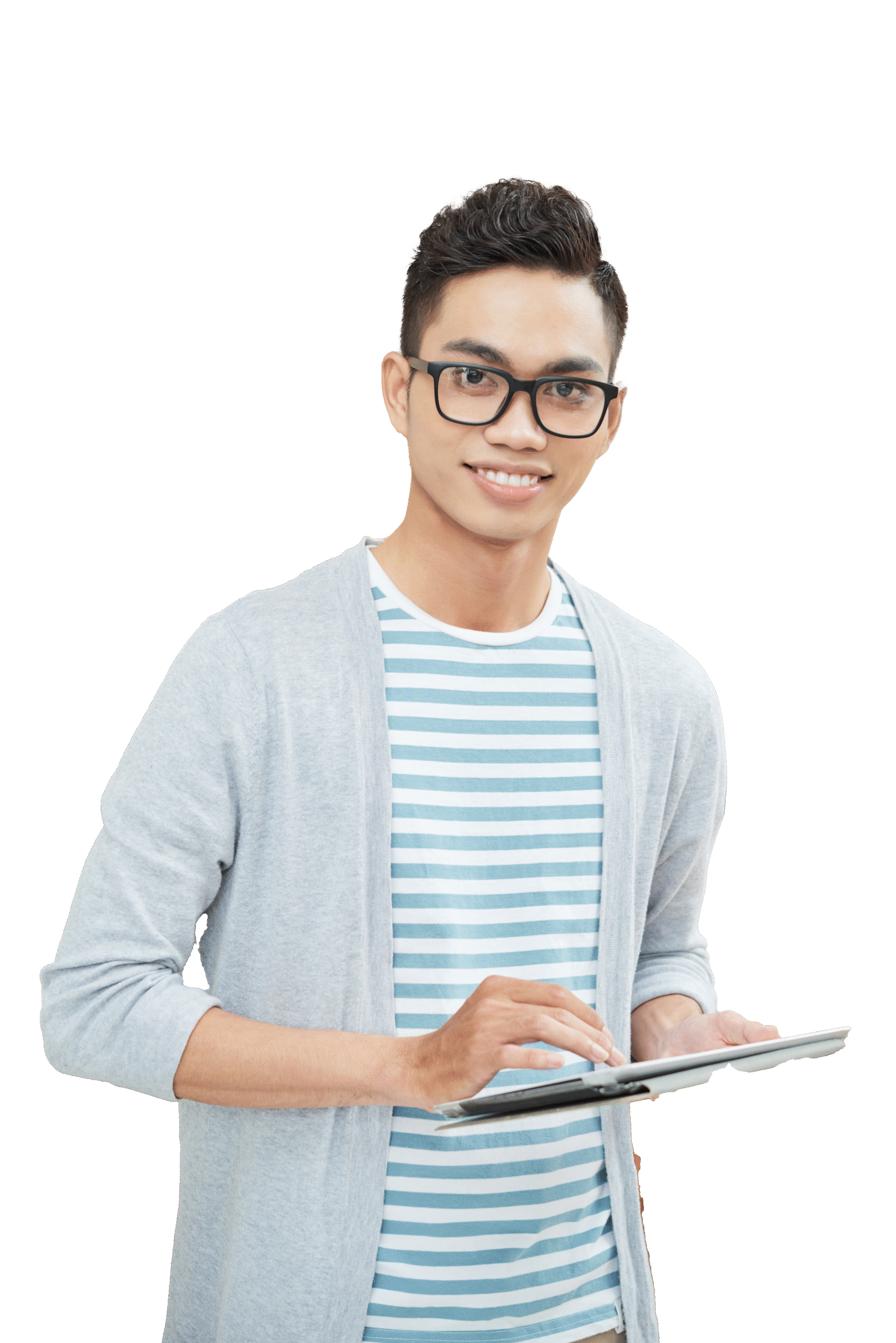 smiling-handsome-man-with-tablet-office